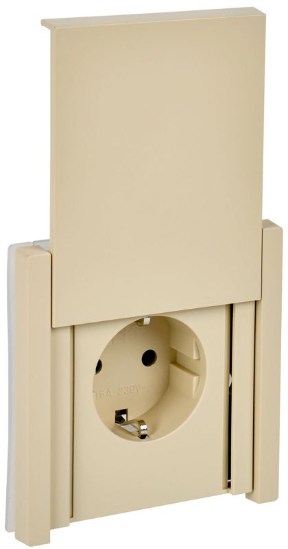 Розетка СП FORTE&PIANO16А IP44 FP419 с заземл. защ. шторки с крышкой безвинт. крепл. ваниль IEK FP-R16-16-1-44-K10 (1876823)