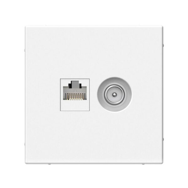 Розетка компьютерная + телевизионная 2-м ArtGallery RJ45 + TV кат.5E бел. SE GAL000189 (1823496)