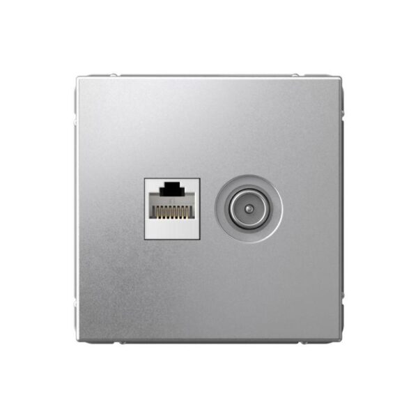 Розетка компьютерная + телевизионная 2-м ArtGallery RJ45 + TV кат.5E алюм. SE GAL000389 (1823494)