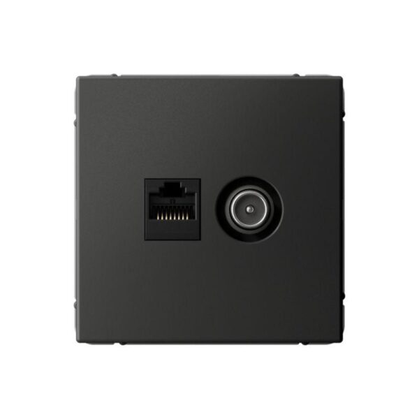 Розетка компьютерная + телевизионная 2-м ArtGallery RJ45 + TV кат.5E базальт SE GAL001489 (1823495)