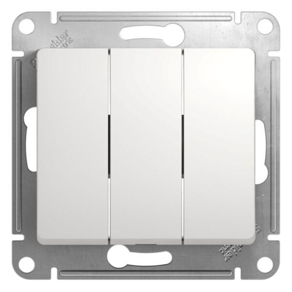 Выключатель 3-кл. СП Glossa 10А IP20 (сх. 1+1+1) 10AX механизм бел. SE GSL000131 (275146)