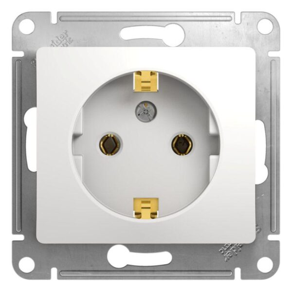 Розетка 1-м СП Glossa 16А IP20 с заземл. механизм бел. SE GSL000143 (275153)