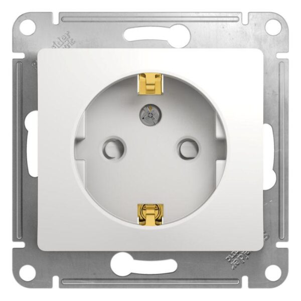 Розетка 1-м СП Glossa 16А IP20 с заземл. защ. шторки механизм бел. SE GSL000145 (275155)