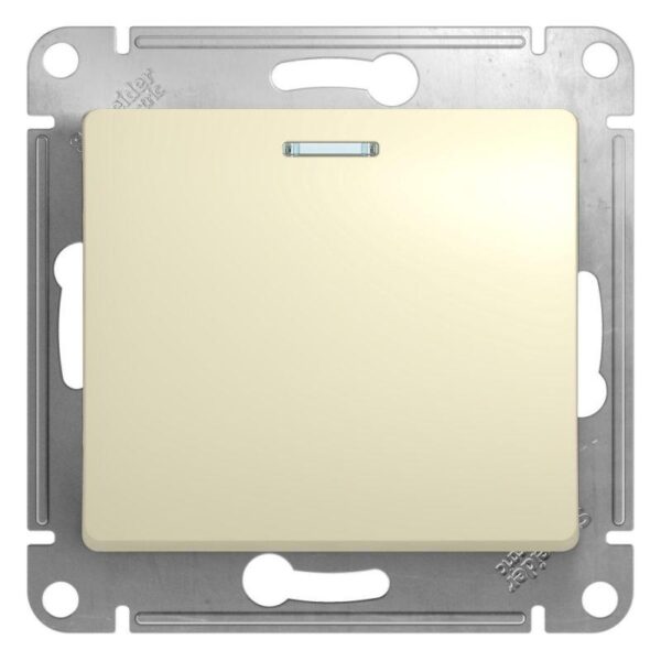 Переключатель проходной 1-кл. СП Glossa 10А IP20 (сх. 6а) 10AX с подсветкой механизм беж. SE GSL000263 (275226)