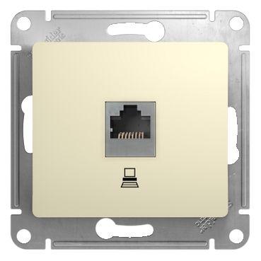Розетка компьютерная 1-м СП Glossa RJ45 кат.5E механизм беж. SE GSL000281K (275236)
