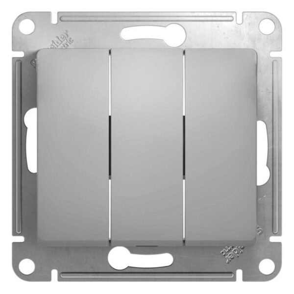 Выключатель 3-кл. СП Glossa 10А IP20 (сх. 1+1+1) 10AX механизм алюм. SE GSL000331 (1063740)