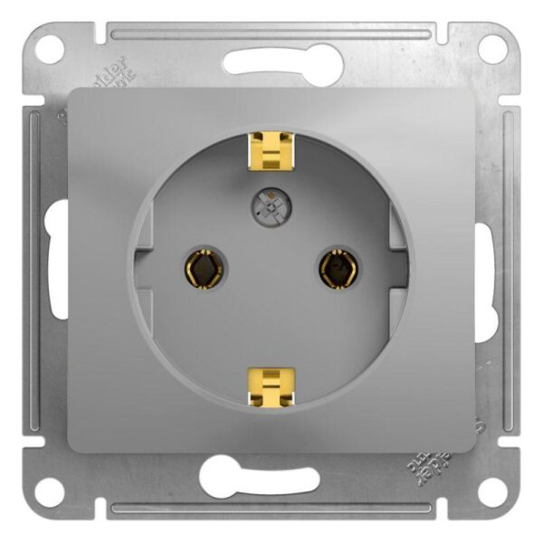 Розетка 1-м СП Glossa 16А IP20 с заземл. механизм алюм. SE GSL000343 (1063747)