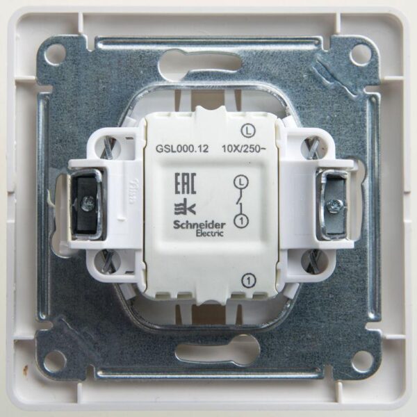Выключатель 1-кл. СП Glossa 10А IP20 (сх. 1) 10AX в сборе перламутр. SE GSL000612 (1180356)