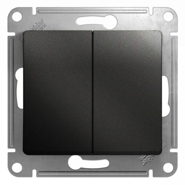 Выключатель 2-кл. СП Glossa 10А IP20 (сх. 5) 10AX механизм антрацит SE GSL000751 (400318)