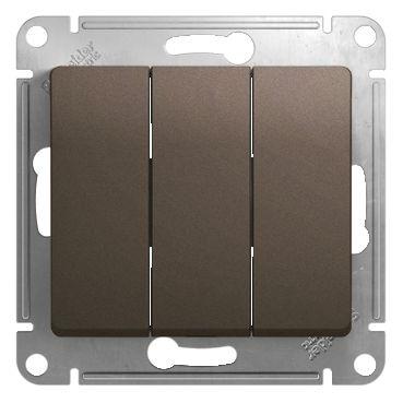 Выключатель 3-кл. СП Glossa 10А IP20 (сх. 1+1+1) 10AX механизм шоколад. SE GSL000831 (400488)