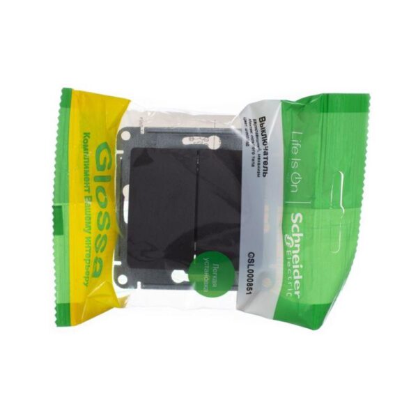 Выключатель 2-кл. СП Glossa 10А IP20 (сх. 5) 10AX механизм шоколад. SE GSL000851 (400493)