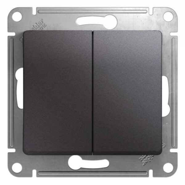 Выключатель 2-кл. СП Glossa 10А IP20 (сх. 5) 10AX механизм графит SE GSL001351 (454361)