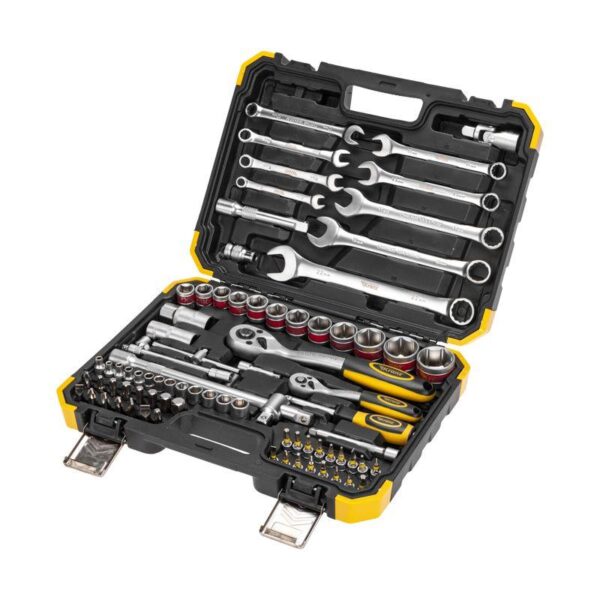 Набор инструментов 1/2 1/4 CrV 82 предмета пластик. кейс Kranz KR-66-6682 (1764304)