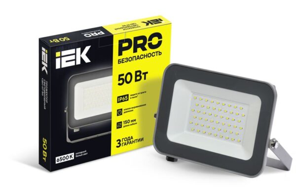 Прожектор светодиодный СДО 07-50 50Вт 6500К IP65 сер. IEK LPDO701-50-K03 (444211)