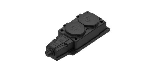 Колодка удлинителя 2-м MultiSet 16А 250В IP44 с заземл. каучук черн. SE MST4102BK (1816839)