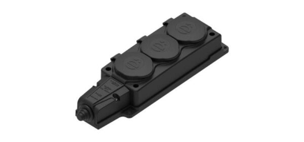 Колодка удлинителя 3-м MultiSet 16А 250В IP44 с заземл. каучук черн. SE MST4103BK (1816840)