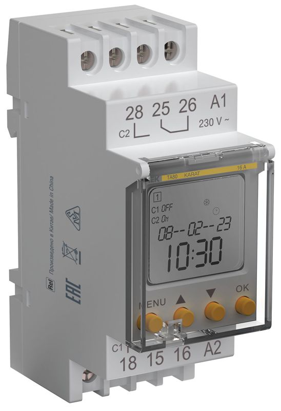 Таймер электронный астрономический ТА80 16А 230В на DIN-рейку KARAT IEK MTA-A-16 (1775935)