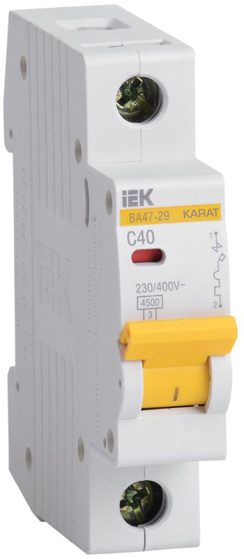 Выключатель автоматический модульный 1п C 40А 4.5кА ВА47-29 KARAT IEK MVA20-1-040-C (23137)