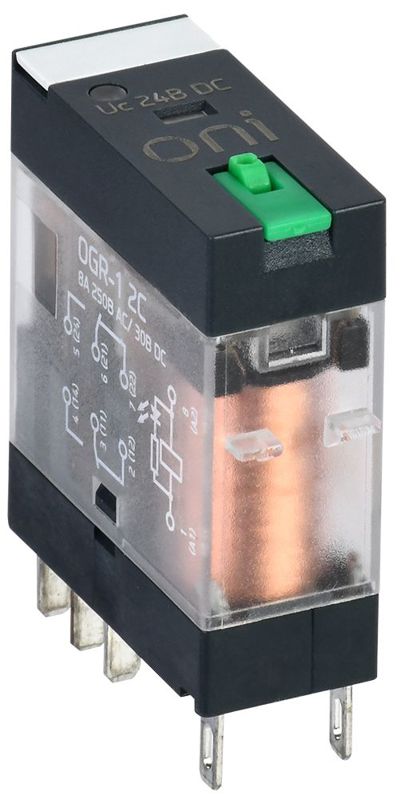 Реле общего назначения OGR-1 2C 24В DC с LED и тест. кнопкой ONI OGR-1-2C-DC24V-L-B (1412510)