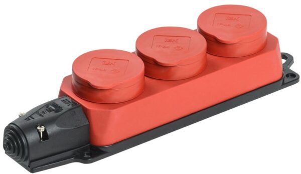 Колодка 3-м ОМЕГА РБ33-1-0м IP44 каучук красн. IEK PKR61-016-2-K04 (1252029)