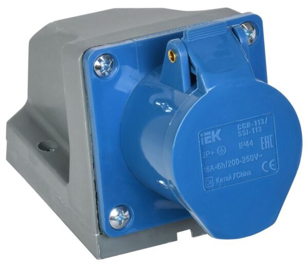 Розетка ОП 16А 220В 2P+PЕ ССИ-113 IP44 IEK PSR11-016-3 (23047)