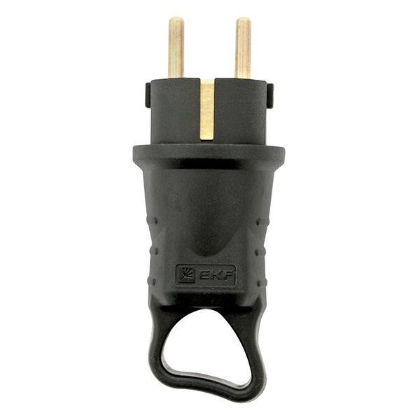 Вилка угловая 16А 2P+PE 230В IP44 с кольцом каучук Basic EKF RPS-017-16-230-44 (466961)