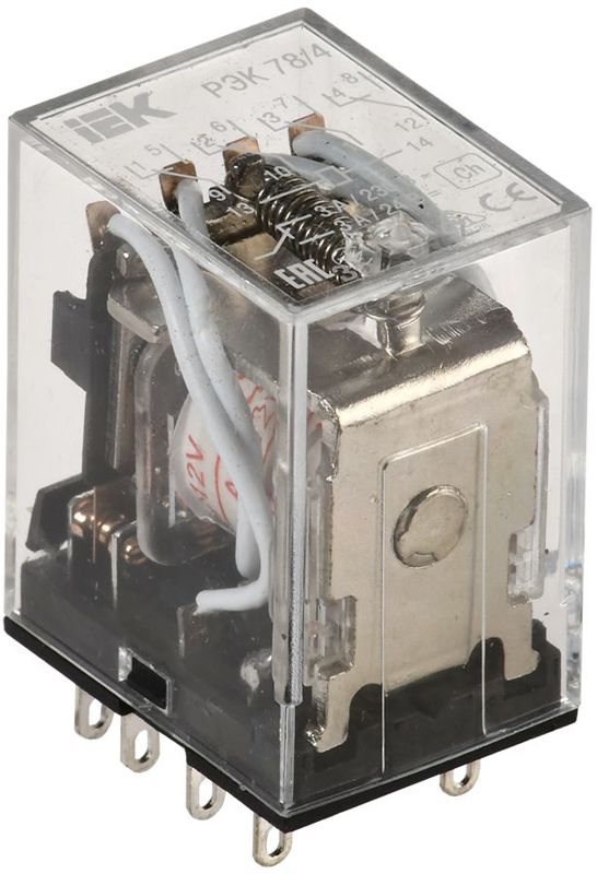 Реле РЭК 78-4(MY4) 3А 12В AC с индикацией IEK RRP20-4-03-012A-LED (280641)