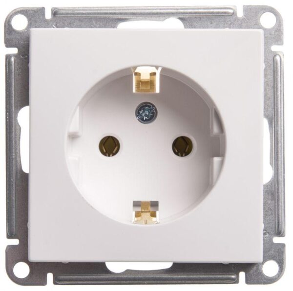 Розетка 1-м СП W59 16А IP20 с заземл. без защ. шторок механизм бел. SE RS16-154-1-86 (1193361)