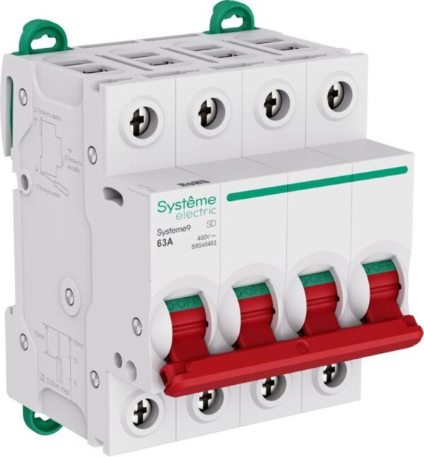 Выключатель нагрузки 4п 63А Systeme9 400В SE S9S40463 (1955199)