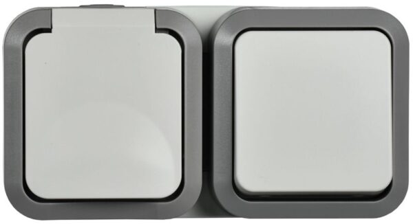 Блок ОП розетка + выключ. горизонт. TORS 16А IP55 TS242 бел. IEK TS-G10-6-55-V-K41 (1761215)