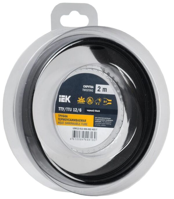 Трубка термоусадочная ТТУ нг-LS 12/6 черн. (уп.2м) IEK UDR12-012-006-002-K02-T (1777114)