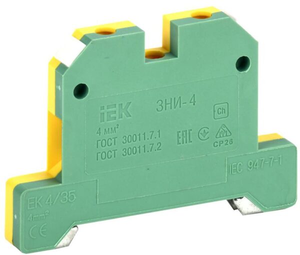 Зажим наборный ЗНИ-4PEN 4кв.мм (JXB-земля) IEK YZN20-004-K52 (43322)