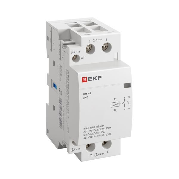 Контактор модульный КМ 40А 2NО (2 мод.) EKF km-2-40-20 (147146)