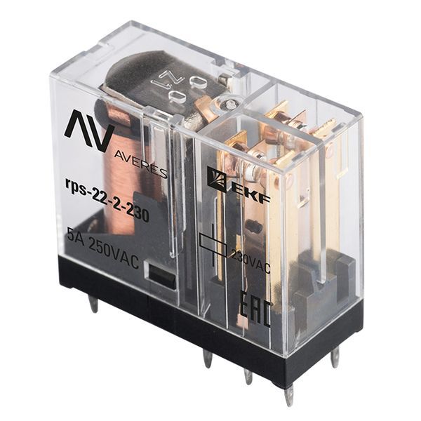 Реле промежуточное РП slim 22/2 5А 230В AC AVERES EKF rps-22-2-230 (1279131)