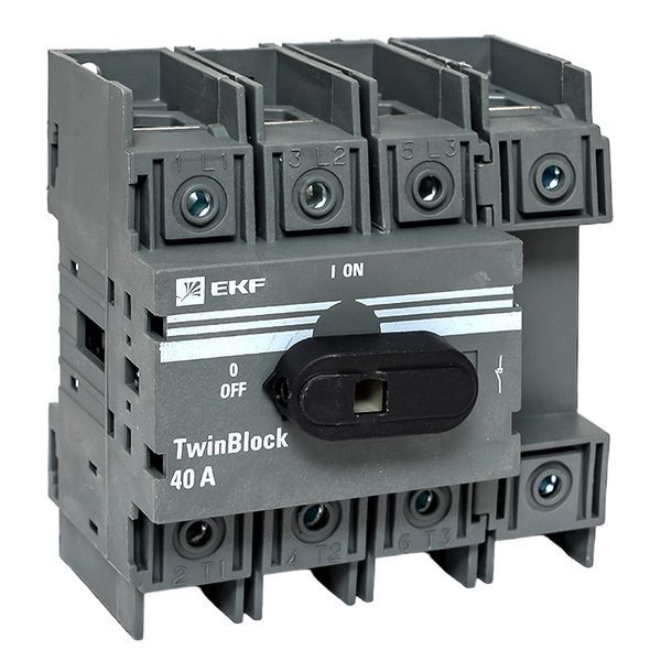 Рубильник 4п 40А с рукояткой управления для прямой установки TwinBlock EKF tb-40-4p-f (1752395)